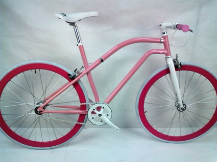 Shocking pink commuter bike